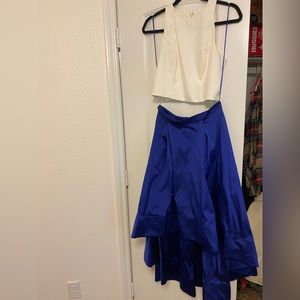 Two piece high low prom dress